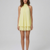 Robe Mini Evelyne Halter Dos Nu Double Volant