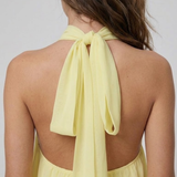 Robe Mini Evelyne Halter Dos Nu Double Volant
