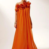 Robe Maxi Garance Roses 3D Épaule Unique