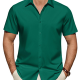 Chemise Homme Anti-Taches Stretch Manches Courtes Regular Fit