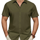 Chemise Homme Anti-Taches Stretch Manches Courtes Regular Fit