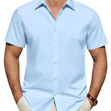 Chemise Homme Anti-Taches Stretch Manches Courtes Regular Fit
