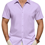 Chemise Homme Anti-Taches Stretch Manches Courtes Regular Fit