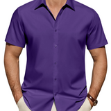 Chemise Homme Anti-Taches Stretch Manches Courtes Regular Fit