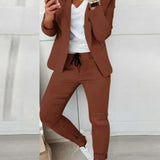 Ensemble Tailleur Bureau Veste Manches Longues Pantalon