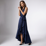 Robe à volants en wrap halter