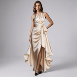 Robe à volants en wrap halter