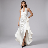 Robe à volants en wrap halter