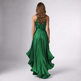 Robe à volants en wrap halter