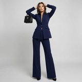 Ensemble Pantalon Blazer Col Montant