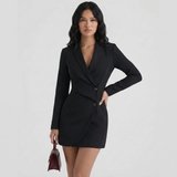 Robe Midi Croisée à Boutons