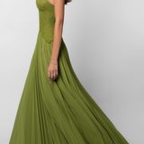 Robe Maxi Corset Plissée